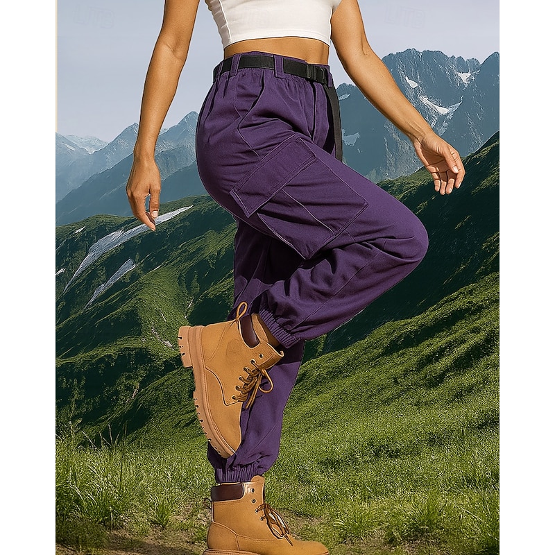 Women's Cargo Pants Hiking Pants Trousers Outdoor Regular Fit Waterproof Windproof Bottoms Pocket Black White Camping / Hiking Running S M L XL XXL