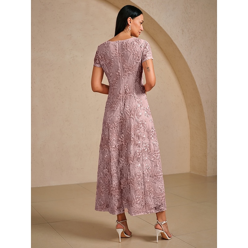 Women's Maxi Dress Sheath Dress Elegant Party Cocktail Regular Fit Solid Color Short Sleeve Crew Neck Blush Pink Summer Spring2