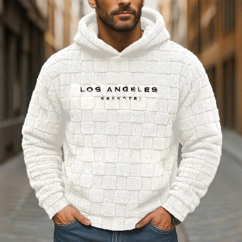 Men's Hoodie Pullover Hoodie Sweatshirt Fleece Hoodie Black White Navy Blue Hooded Plain Textured Sports & Outdoor Casual Daily Streetwear Cool Sportswear Fall Winter Clothing Apparel Hoodies2