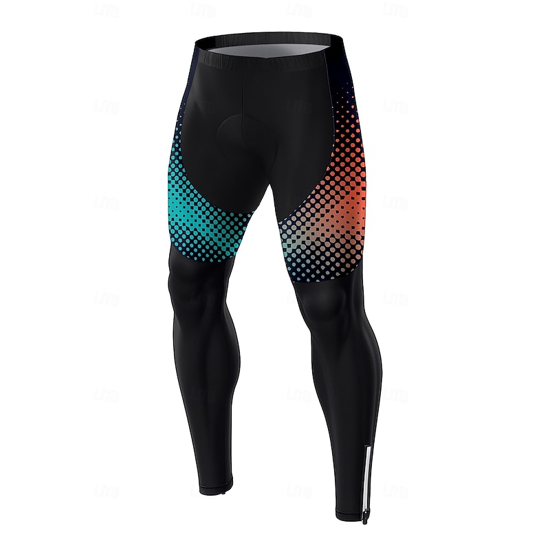 Men's Graphic Geometric Gradient Bike Pants Bike Tights Bottoms Slim Fit Sports UV Resistant 3D Pad Quick Dry Reflective Strips Blue Clothing Apparel Bike Wear