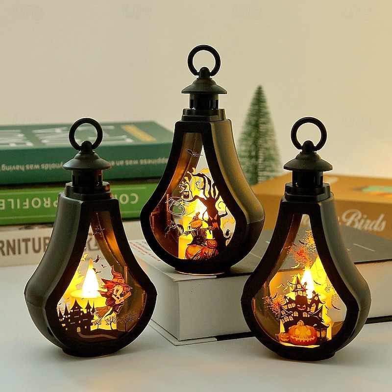 1 Pc Halloween decoration desktop ornament, atmosphere light pendant, LED candle, wind light, party decoration props