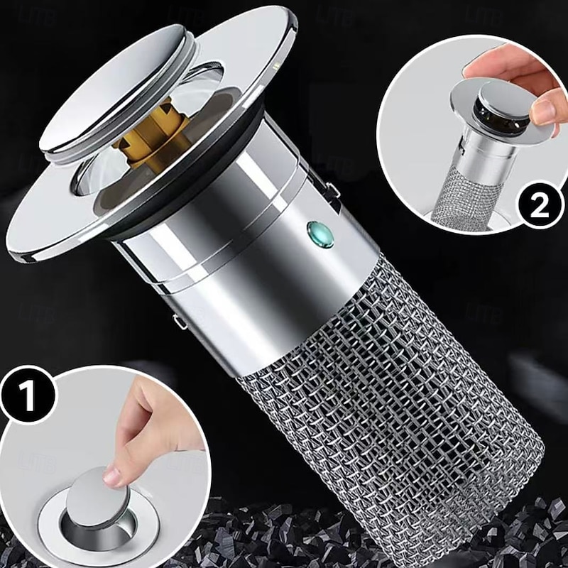 4pcs Stainless Steel Floor Drain Filter – Universal Pop-up Basin Sink Strainer, Anti-Clog, Anti-Odor, Insect-Proof Mesh for Washbasin2