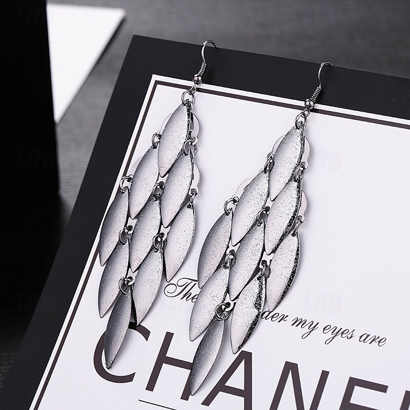 Drop Earrings Classic Leaf Earrings Jewelry Silver / Black / Gold For Wedding Halloween Gift Daily Festival2