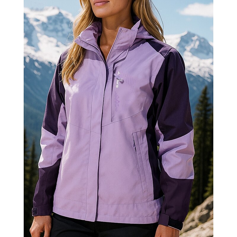 Women's Softshell Jacket Hiking Jacket Hardshell Jacket Outdoor Waterproof Windproof Hiking Outfits Hiking Clothes Spring Autumn / Fall Jacket Hunting Fishing Climbing Patchwork Pink Cream Red4