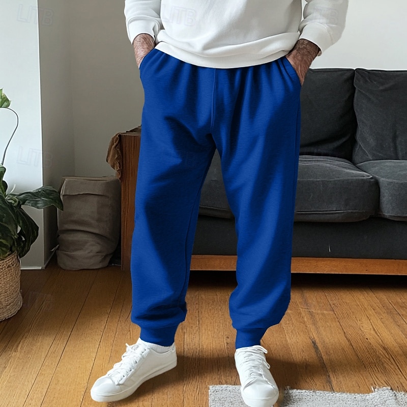 Men's Sweatpants Joggers Trousers Casual Pants Drawstring Pocket Elastic Waist Plain Comfort Full Length Home Party Daily Fashion Classic Style Black Yellow Micro-elastic