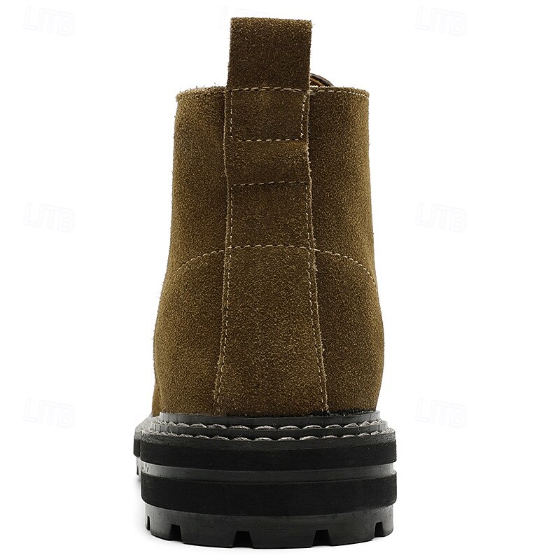 Men's Brown Suede Lace-Up Ankle Boots Outdoor Casual Workwear Shoes for Hiking and Daily Wear 14