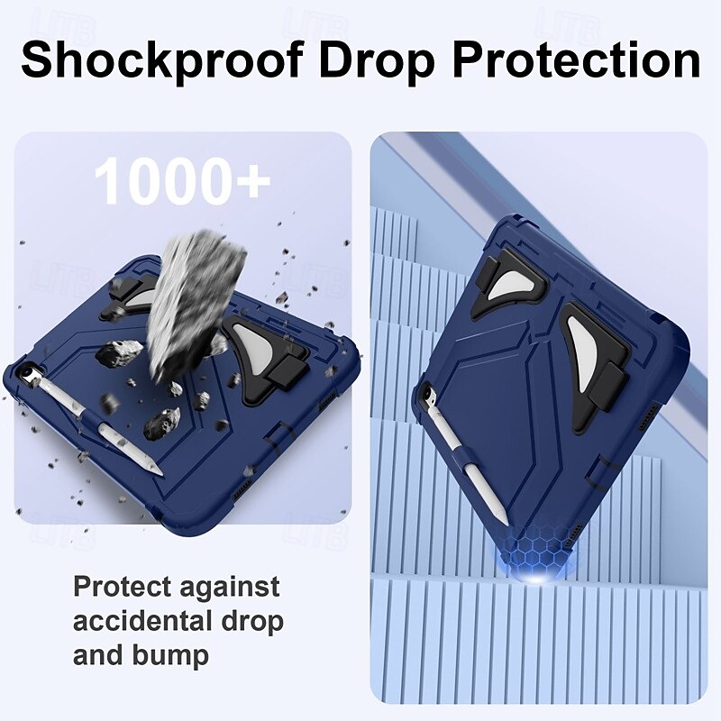 Tablet Case Cover For Apple iPad 10th 10.9'' Portable Shoulder Strap with Adjustable Kickstand Armor Silica Gel PVC4