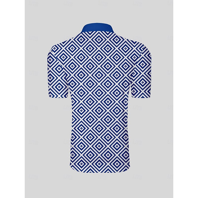 Men's Golf Polo Shirt Dark Blue Short Sleeve Top Golf Attire Clothes Outfits Wear Apparel2