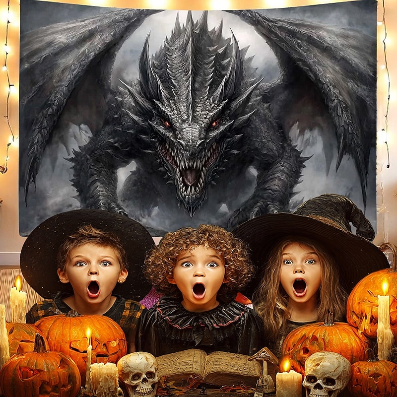 Tapestry Banners Wall Hangings Dragon 3D Print Animal Fantasy Party Dorm Shooting Backgrounds Home Decor