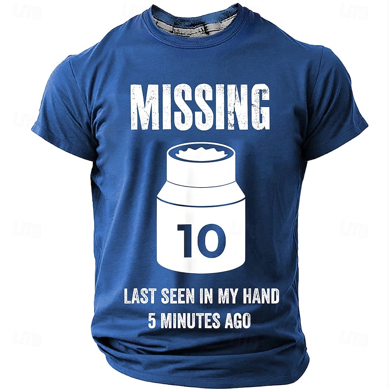 Men's Funny Slang T Shirt Short Sleeve T shirt 3D Print Crew Neck Shirt Fashion Daily Street Daily Black Blue Green Summer Spring Clothing Apparel S M L XL XXL XXXL