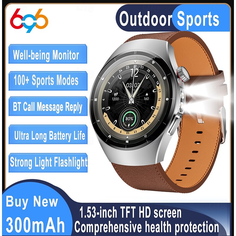 SK45PRO Smart Watch 1.53 inch Smartwatch Fitness Running Watch Bluetooth Temperature Monitoring Pedometer Call Reminder Compatible with Android iOS Women Men Long Standby Hands-Free Calls Waterproof3