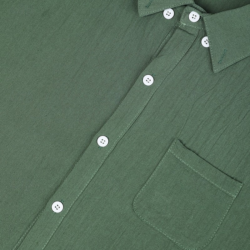 Men's Shirt Linen Shirt Summer Shirt Beach Shirt Button Up Shirt Untucked Shirts Solid Color Outdoor Street Black White Light Green Pink Long Sleeve Turndown Summer Spring &  Fall Clothing Apparel3