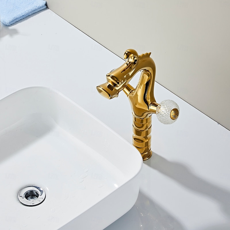 Bathroom Sink Faucet - Classic Electroplated Centerset Two Handles One HoleBath Taps3