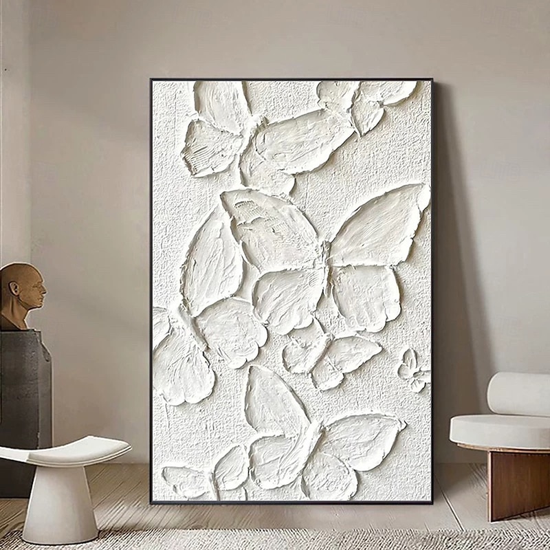 Mintura Handmade 3D Textured Abstract Butterfly Animal Oil Paintings On Canvas Modern Wall Art Room Decoration Picture For Home Decor Rolled Frameless Unstretched Painting