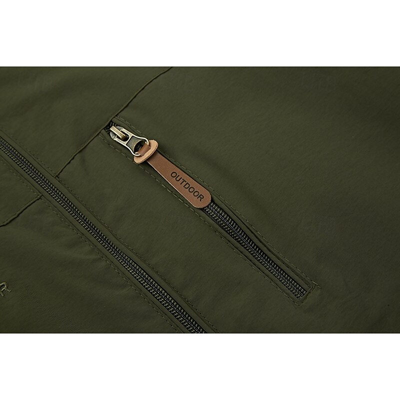 Men's Outdoor Jacket Tactical Jacket Windcheater Jacket Street Casual Waterproof Windproof Pocket Spring Fall Solid Color Casual Turndown Regular Black Navy Blue Khaki Army Green Dark Gray Jacket4