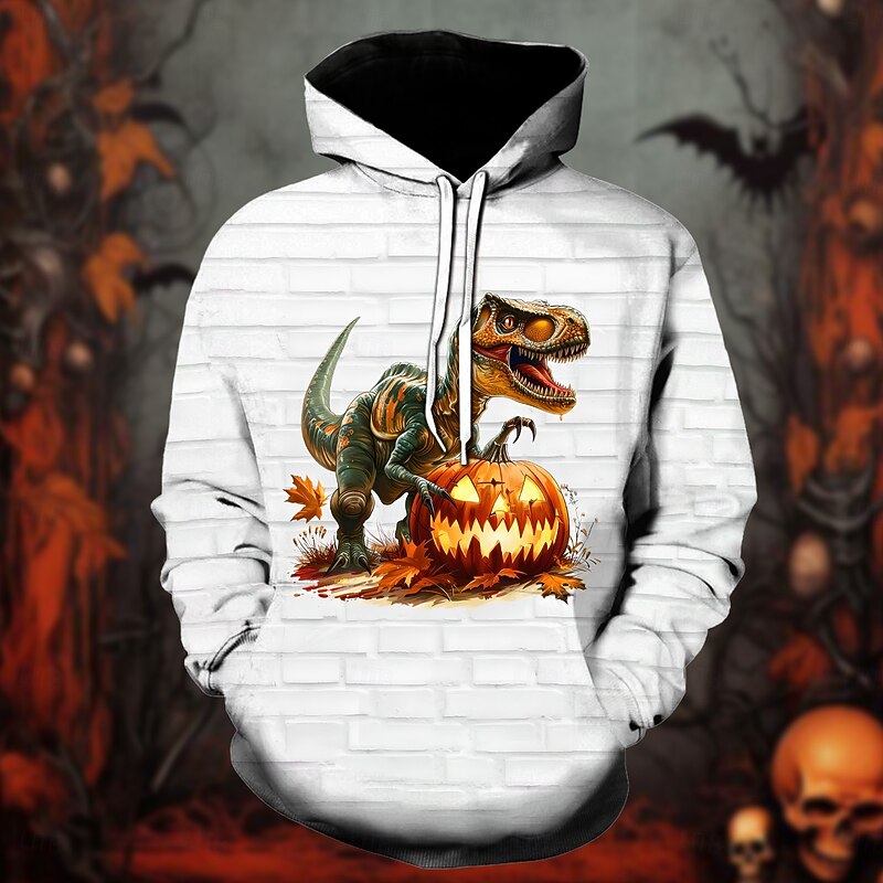Pumpkin Hoodie Pullover Character Graphic For Men's Women's Unisex Adults' Halloween Carnival 3D Print Performance Party2