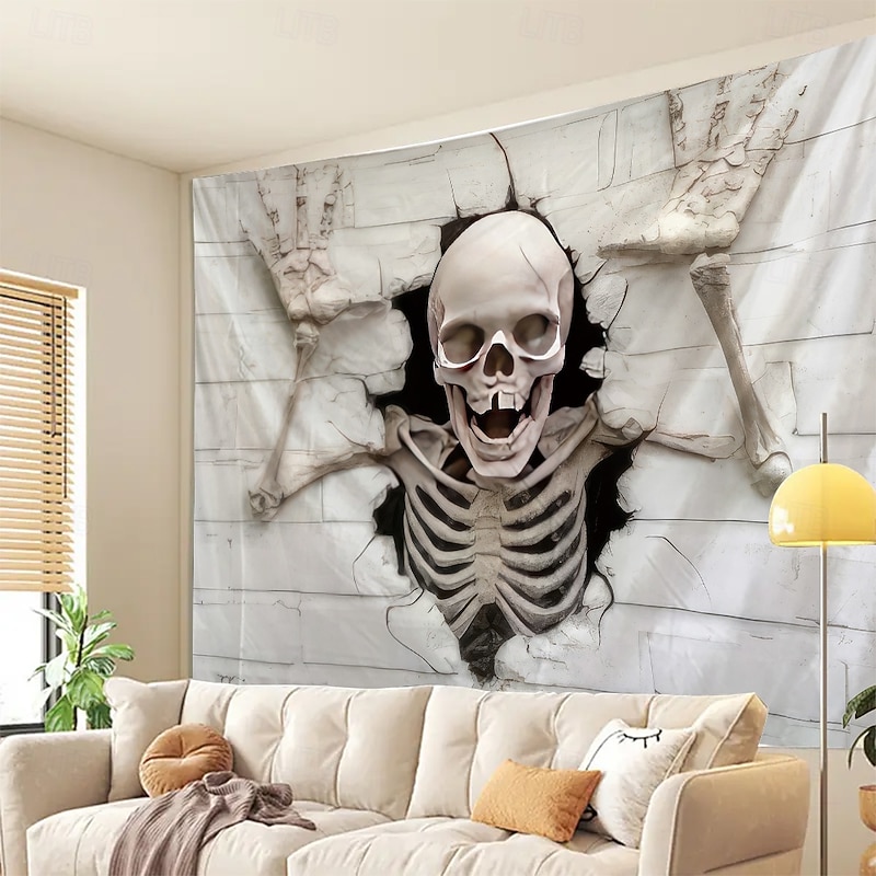 Halloween Tapestry Banners Wall Hangings Skeleton Mystic Party Living Room Shooting Backgrounds Home Decor2
