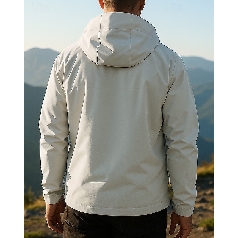 Men's Windbreaker Softshell Jacket Hiking Jacket Outdoor Waterproof Windproof Hiking Outfits Hiking Clothes Winter Autumn / Fall Top Camping / Hiking / Caving Running Black White Yellow2