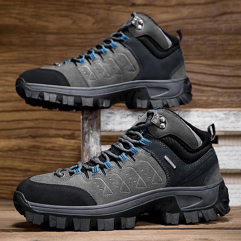 Men's Brown Suede Outdoor Hiking Boots with Non-Slip Sole – Comfortable Durable Trekking Footwear for Camping, Trail Walking and Travel2