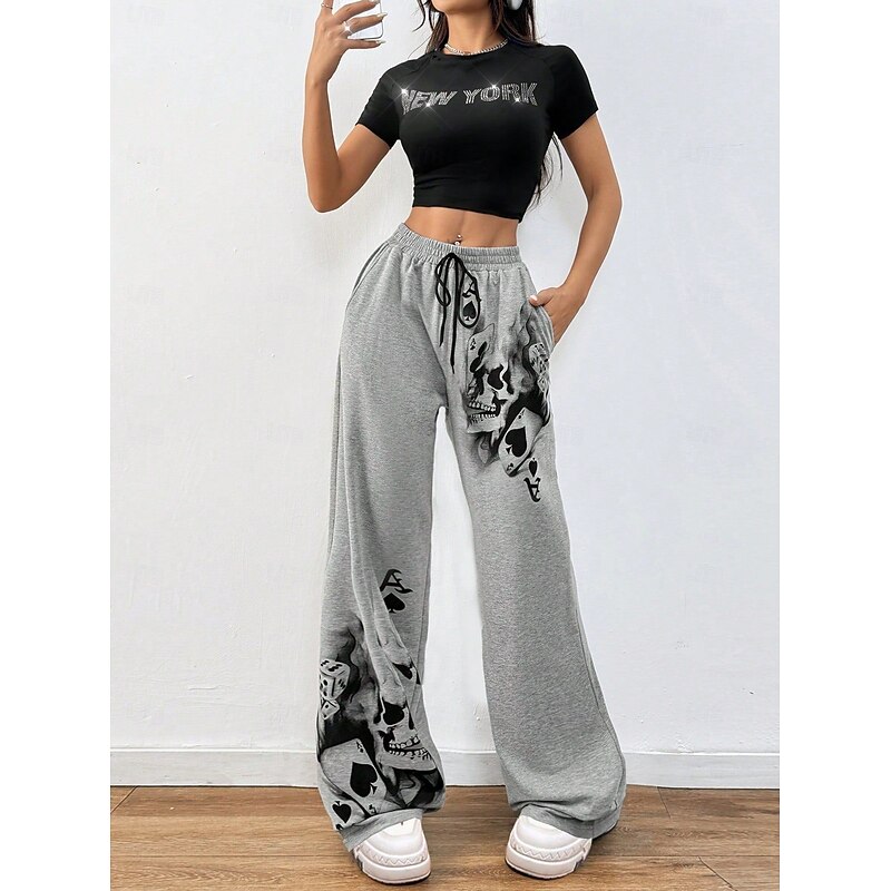 Gothic Pants Joggers Skull Skeleton Fancy Dress Women's Halloween Carnival Casual Daily Adults' Pants4