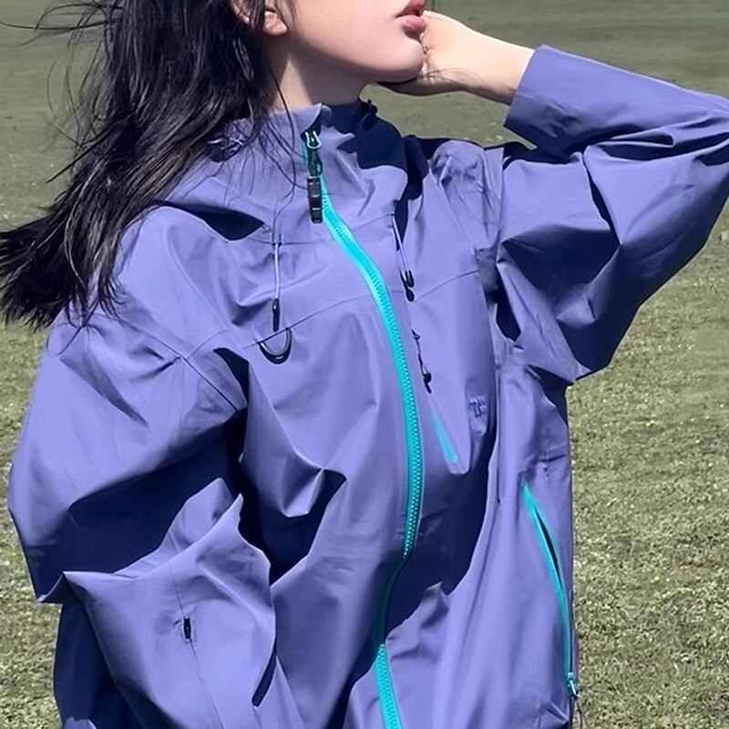 Women's Softshell Jacket Hiking Jacket Hardshell Jacket Outdoor Windproof Hiking Outfits Hiking Clothes Spring Autumn / Fall Top Camping / Hiking / Caving Running Yellow Purple Orange