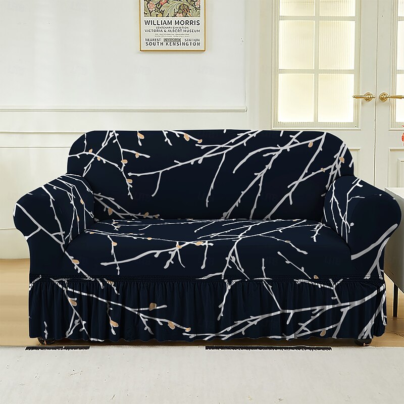 Floral Yarn-Dyed Microfiber Seat Cushion Cover, Stretchable Slipcover for Dining Chairs and Patio Furniture3