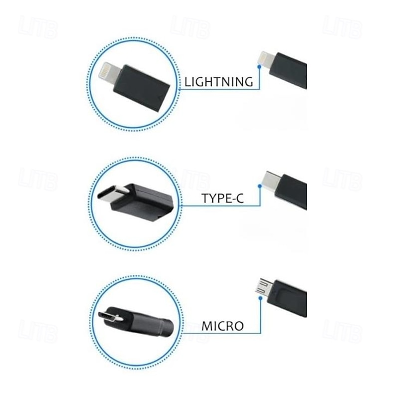 LED Christmas Lights Phone Charging Cable, USB Type-C Festive Light Phone Charging Cable, LED Light Bulb Cord3