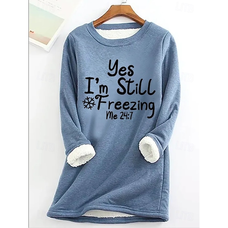 Women's Pullover Sweatshirt Letter Casual Comfrt Long Sleeve Crew Neck Round Neck Regular Tops Street Dailywear Print Black Yellow Pink Red Blue Fall Winter4