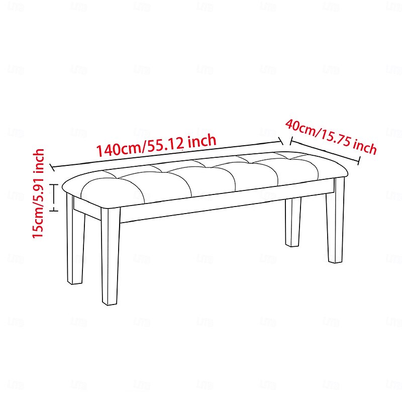 1/4/6pcs Printed Bench Seat Covers, Waterproof Polyester Spandex Slipcovers, Stretch Washable Furniture Protector for Dining Room, Bedroom, and Living Room2