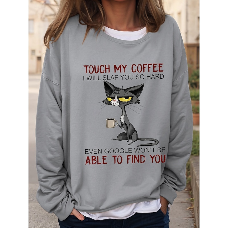 Women's Sweatshirts Graphic Letter Casual Long Sleeve Crew Neck Regular Tops Casual Print Pink Red Blue Green Khaki Fall Winter4