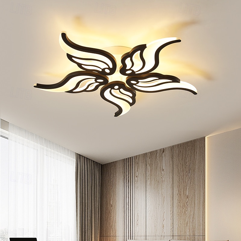 3-Light 5-Light 60/67/79/78/88/98 cm Dimmable Cluster Design Ceiling Lights Metal Acrylic Layered Artistic Style Modern Style Painted Finishes Black LED Modern 110-120V 220-240V4