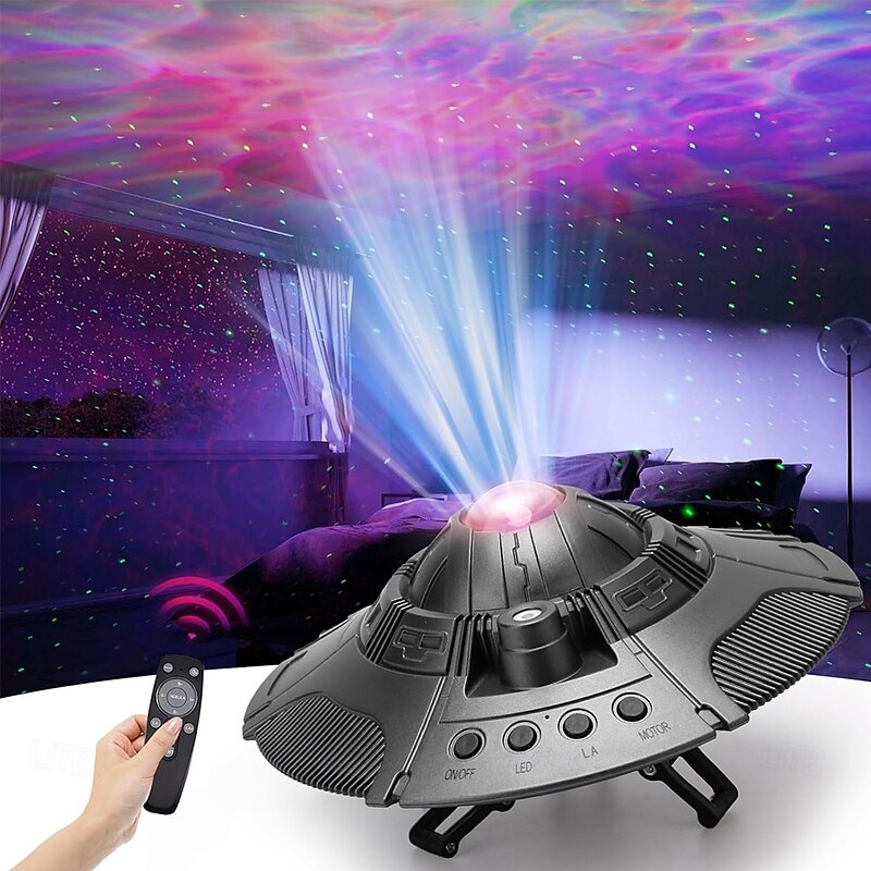 UFO Galaxy Projector LED Lights for Bedroom Star Projector Night Light for Kids and Adults Starry Nebula Ceiling LED Lamp Room Decor Aesthetic Gifts for Christmas Birthdays Valentine's Day