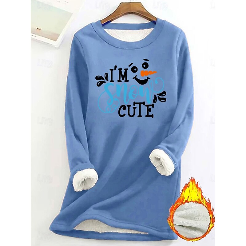 Women's Pullover Sweatshirt Graphic Letter Warm Casual Fuzzy Long Sleeve Round Neck Regular Tops Street Casual Light Pink Black Dark Pink Blue Spring Fall Winter3
