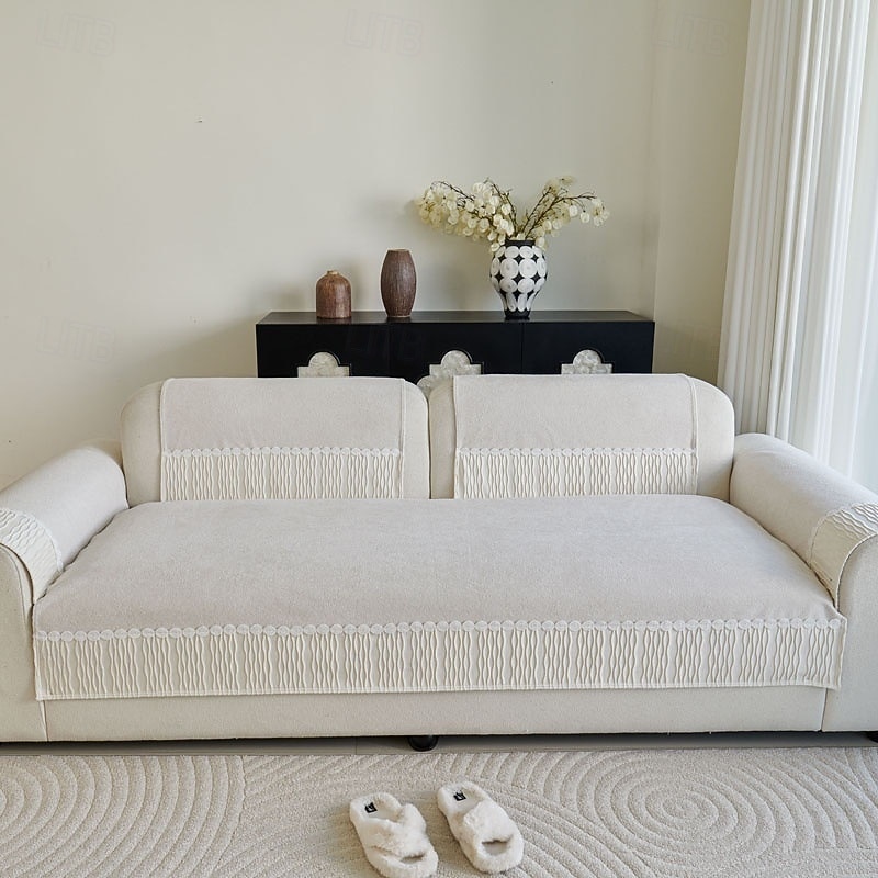 Luxury Couch Cover for Pets, Pet Friendly Soft Sofa Cushion and Throw Blanket, Elegant Anti-Slip Anti-Scratch Couch Protector, Fixed Sofa Slipcover for Living Room Decor3