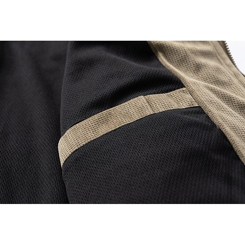 Men's Waffle Jacket Faux Suede Jacket Fleece Jacket Formal Home Multi Pocket Spring &  Fall Solid Color Active Neutral Stand Collar Regular Black Green Khaki Coffee Jacket4