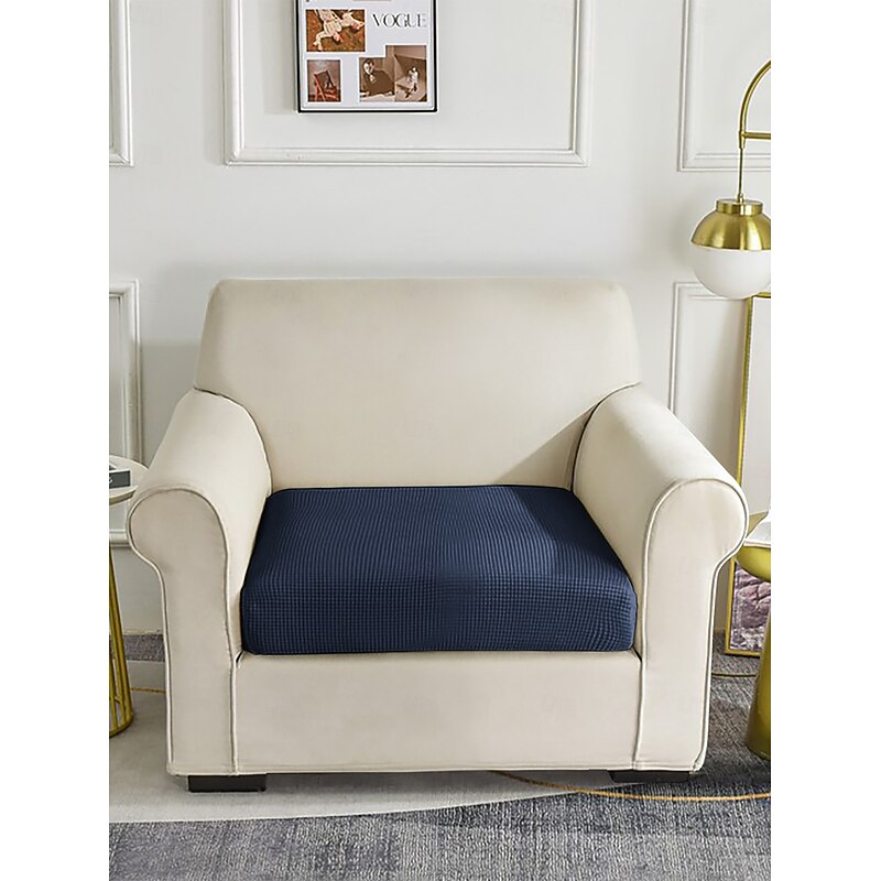 Seat Cushion Cover, Floral Yarn-Dyed Microfiber Slipcover for Dining Chairs and Patio Furniture, Stretchable and Washable3