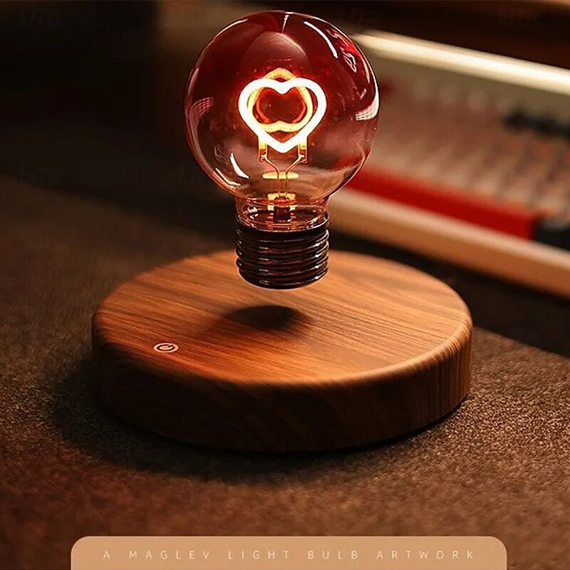 Magnetic Levitation Heart-shaped Light Bulb with USB Rechargeable Suitable for Bedroom Headboard Decoration Gift Night Light2