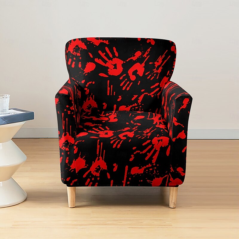 Halloween Bench Cover, Solid Color Pigment Printed PU Slipcover, Waterproof Furniture Protector for Entryway, Bedroom, or Living Room Holiday Decor3