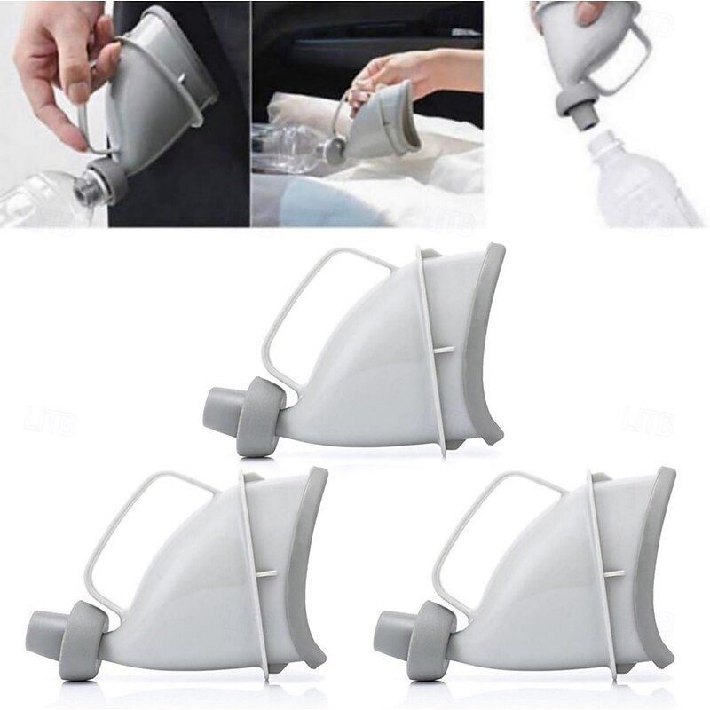 3pcs Portable Travel Urinal Unisex Female Male Reusable Portable Urinal Device Travel Mobile Toilet Camping Pee Urinal Outdoor Emergency Sitting Standing Urination