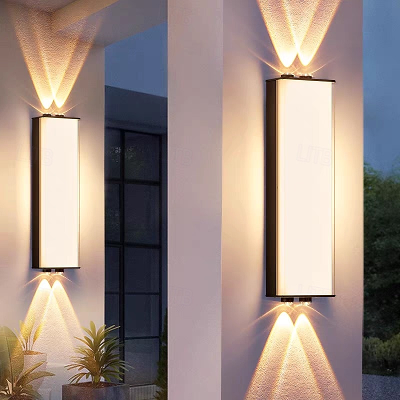 Outdoor LED Wall Lamp Acrylic Metal Line Design Waterproof Lighting Indoor Marble Wall Light Modern Bedroom Warm White Light 1PC3