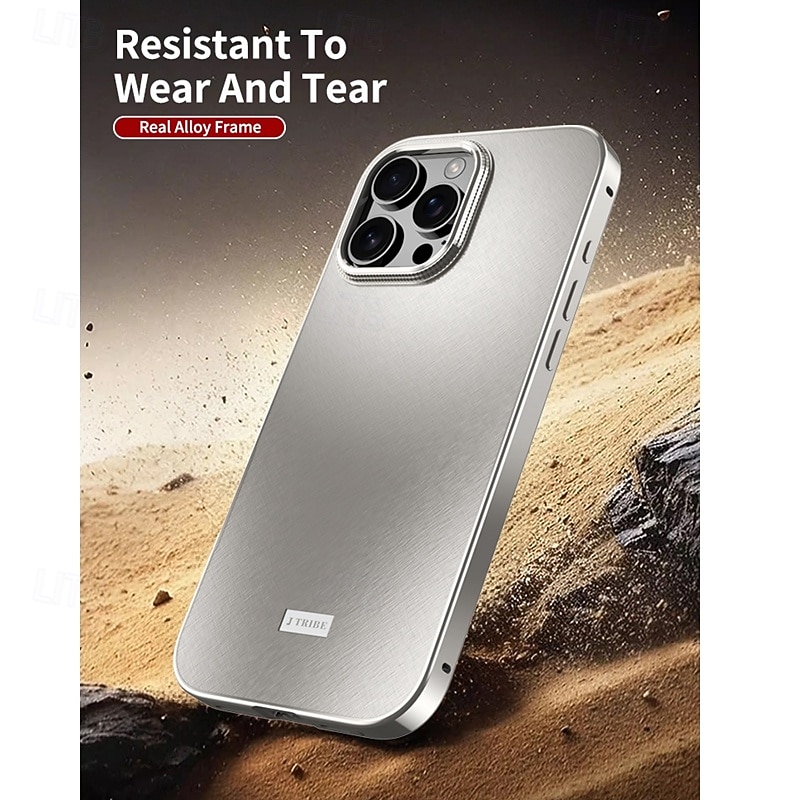 Phone Case For iPhone 17 Pro Max 17 Air 16 Pro Max Plus 15 Pro Max 14 Pro Max Back Cover Shockproof Retro Metal4