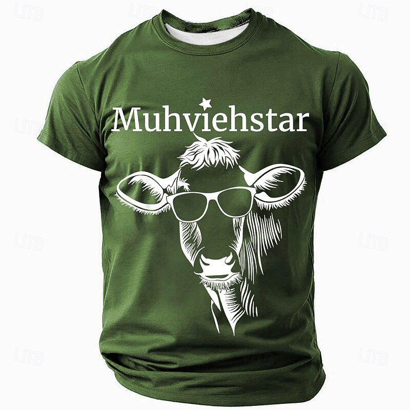 Men's Muhviehstar T-Shirt, Funny Cow Pun Short Sleeve Graphic Tee2