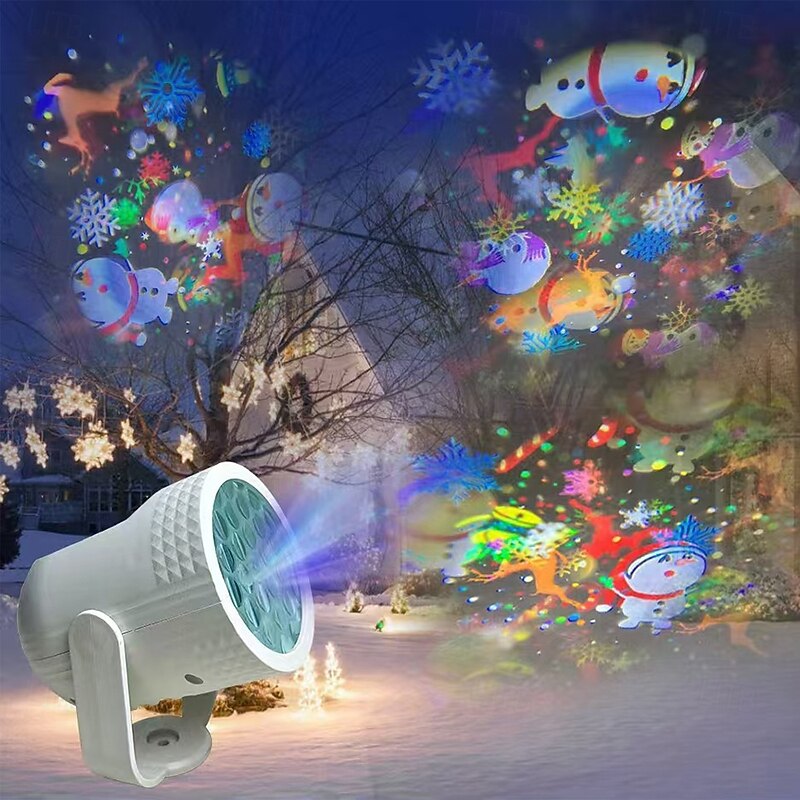 Christmas Holiday Light USB Christmas Snowflake Halloween 16 Pattern Decoration4