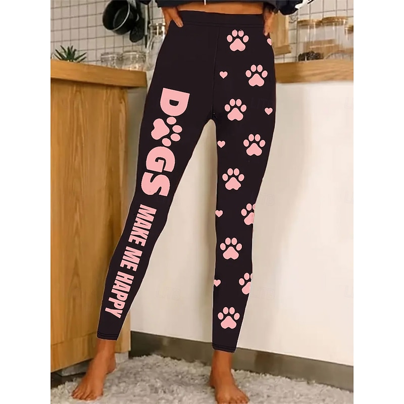 Women's Leggings Vacation Vintage Fashion Full Length High Waist Graphic Animal Printing Thermal Warm Soft Breathable Stretchy Formal Outdoor Vacation Black White Pink Blue Spring Fall Slim Fit2