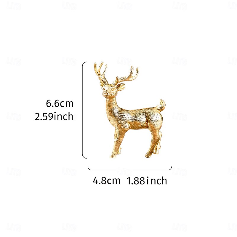 3PCS Christmas Mini Faux Reindeer Figurines Colorful Resin Indoor Holiday Decorations for Christmas Atmosphere and Miniature Landscape3