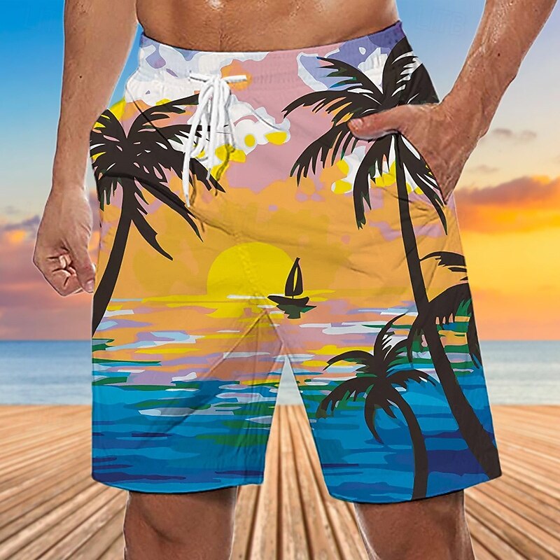 Men's Swim Trunks Swim Shorts Quick Dry Breathable Swimwear Bottoms Swimming Surfing Beach Water Sports Tropical Printed Summer Spring