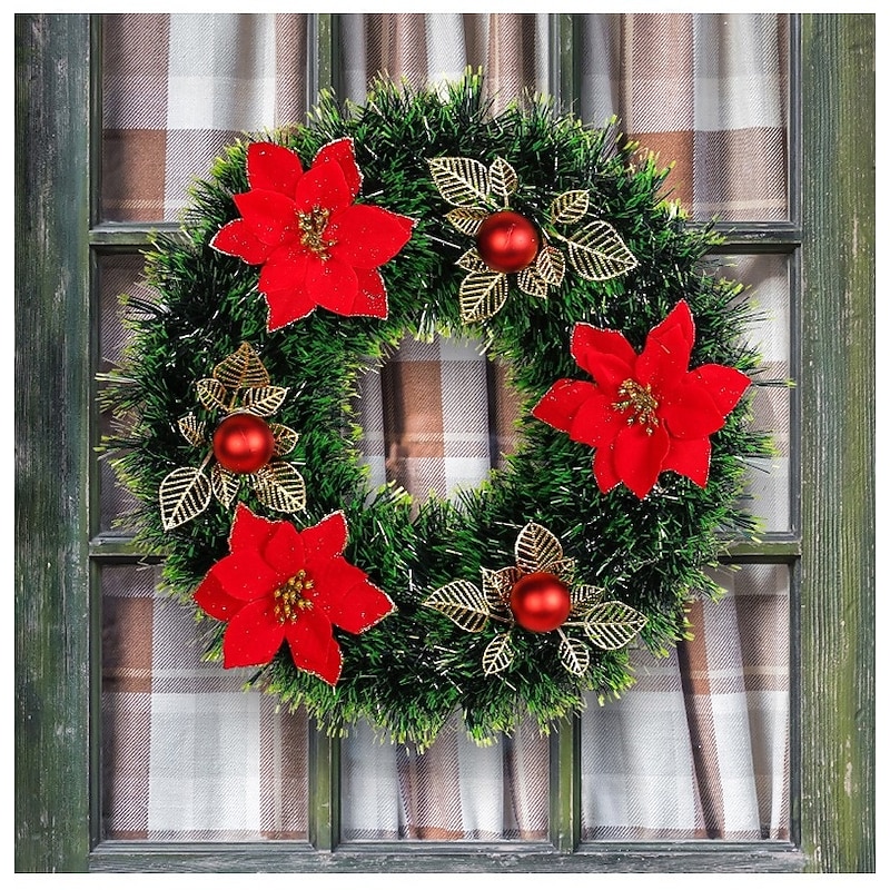 Christmas Floral Wreath Door Hanging Home Holiday Decoration Festive Christmas Garland Perfect Seasonal Wall and Door Ornament for Holiday Celebration3