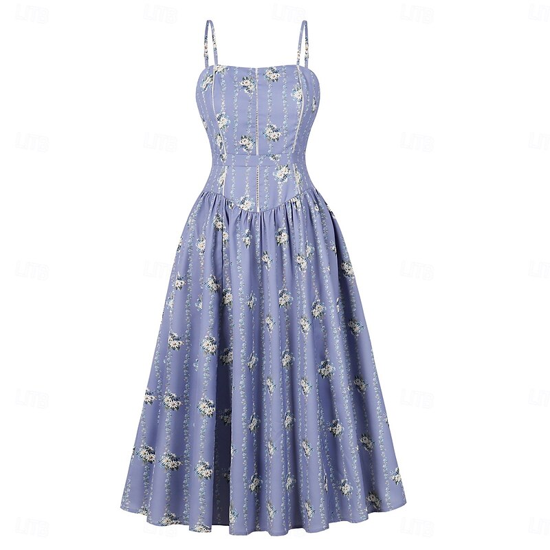 Elegant 1950s Midi Dress Floral Floral Print Fancy Dress Women's Christmas Carnival Valentine's Day Party Casual Adults Dress Summer3