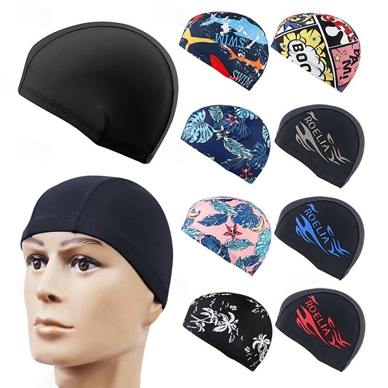 Fabric Swim Cap for Adults Polyester / Polyamide Extra Room Fit Comfortable Chlorine Resistant & Hypoallergenic Swimming Surfing