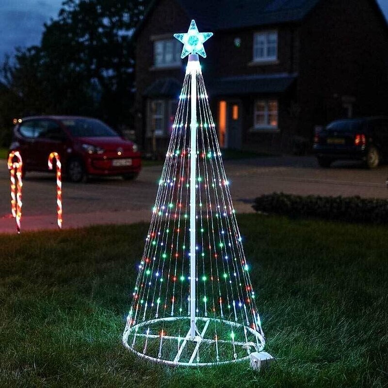 Multicolor LED Animated Outdoor/Indoor Christmas Lightshow, LED Light Show Cone Christmas Tree Christmas, LED String Lights, Yard Decoration3